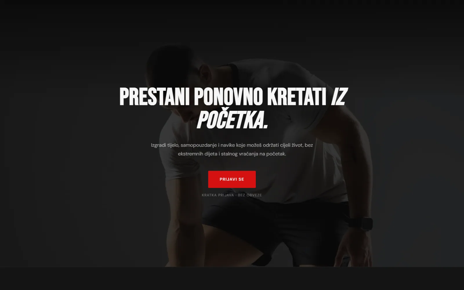 BMFit, Landing stranica za fitness coaching